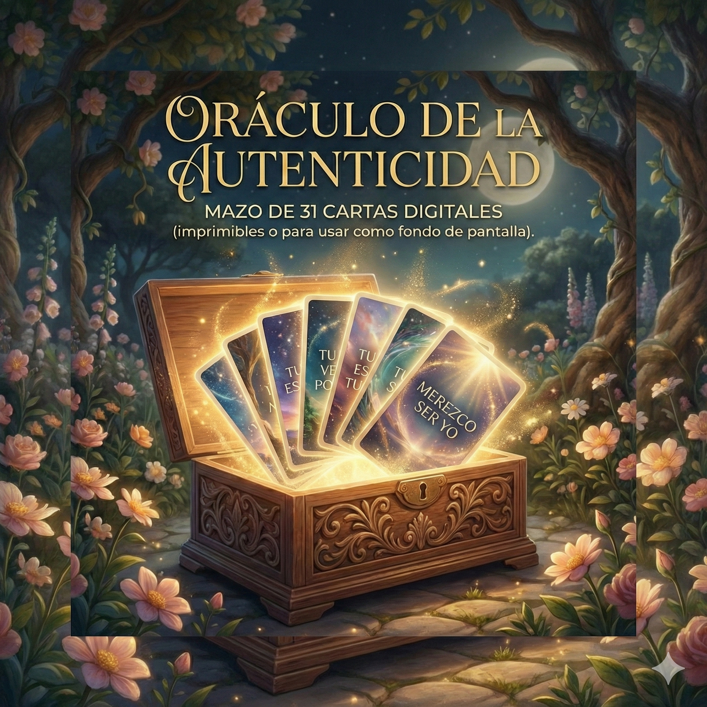 Oráculo de la Autenticidad-Mazo de 31 cartas digitales (imprimibles o para usar como fondo de pantalla)