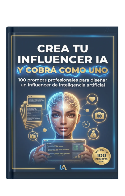 CREA TU INFLUENCER IA Y COBRÁ COMO UNO-100 prompts profesionales para diseñar un influencer de inteligencia artificial